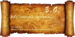 Bánoczki Orsika névjegykártya